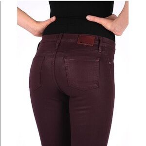 NWT Henry & Belle Coated Burgundy Skinny Jeans